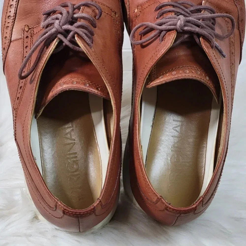 Cole Haan‎ Mens 12 Øriginal Grand Wingtip Oxford Brown Tan Office Shoes Loafer